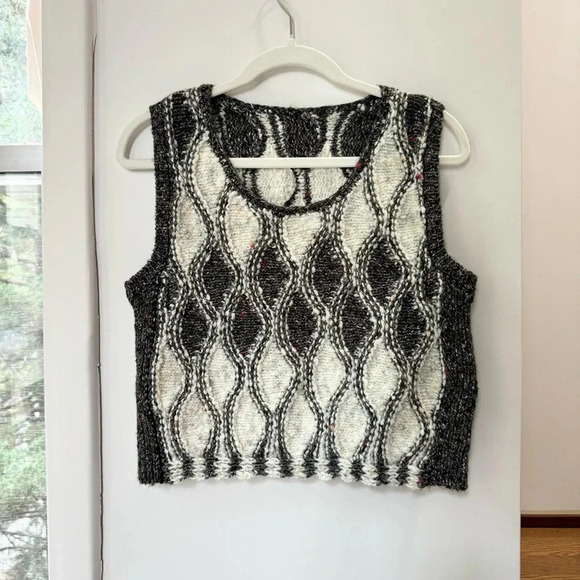 New Free People Knit Sweater Vest White Gray Sample Piece - Picture 3 of 11